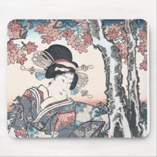 Japanischer Herbst Ukiyo-e Momijigari kein Mousepad