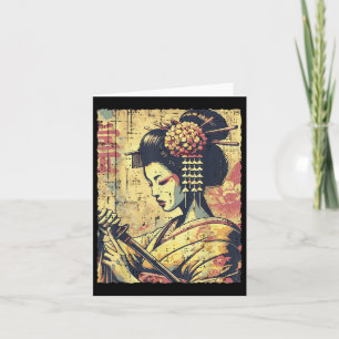 Japanischer Hipster Geisha Katana Vintage Frauen M Karte