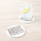 Japanischer Hiragana-Tisch (Hanafuda) Sandstein Untersetzer (Seite)