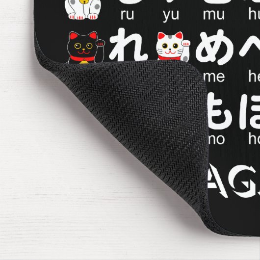Japanischer Hiragana-Tisch (Lucky Cat) Mousepad (Ecke)