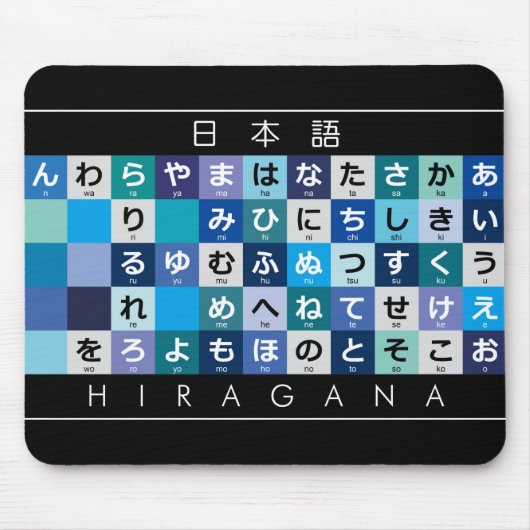 Japanischer Hiragana-Tisch Mousepad (Vorne)
