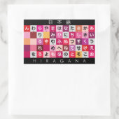 Japanischer Hiragana-Tisch Rechteckiger Aufkleber (Tasche)