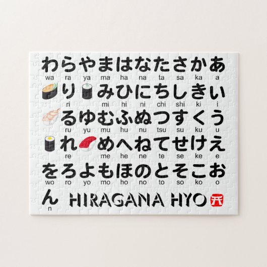 Japanischer Hiragana-Tisch (Sushi) Puzzle (Horizontal)