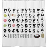 Japanischer Hiragana-Tisch (Wagashi) Duschvorhang (Vorderseite)