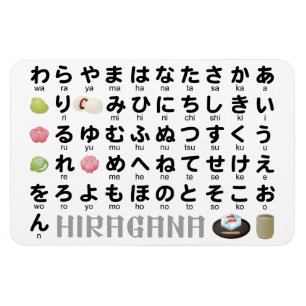 Japanischer Hiragana-Tisch (Wagashi) Magnet