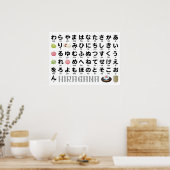 Japanischer Hiragana-Tisch (Wagashi) Poster (Küche)