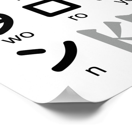 Japanischer Hiragana- und Katakana-Tisch (Wagashi) Poster (Ecke)