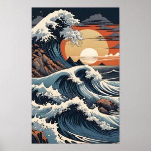 Japanischer Hokusai Poster