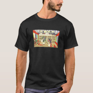 Japanischer Holzblock Art Print Butterfly Dance T-Shirt