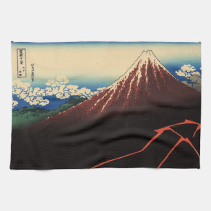 Japanischer Holzblock: Blitze unterhalb des Gipfel Handtuch