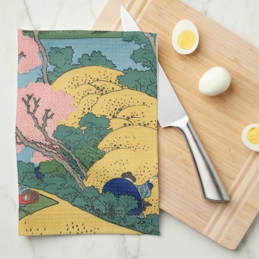 Japanischer Holzblock: Fuji aus Gotenyama Handtuch (Viertel Falte)