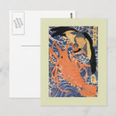 Japanischer Holzblock Postkarte (Vorne/Hinten)