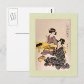 Japanischer Holzblock Postkarte (Vorne/Hinten)