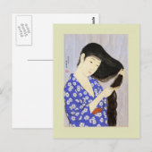Japanischer Holzblock Postkarte (Vorne/Hinten)
