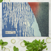 Japanischer Holzblock: Südlicher Roter Fuji Handtuch (Gefaltet)