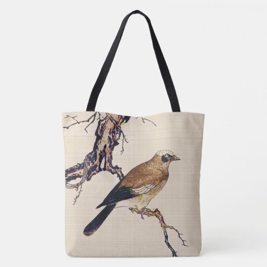 Japanischer Holzschnitt eines Finks, des Browns Tasche (Rückseite)