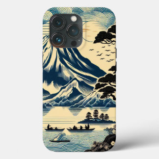 Japanischer Holzschnitt: Mount Fuji, Seeböte, Kief Case-Mate iPhone Hülle