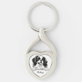 Japanischer Hund Personalisiert Zeichnend Hand Schlüsselanhänger (Vorderseite)