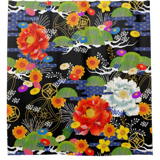 japanischer Jugendstil Duschvorhang (Vorderseite)