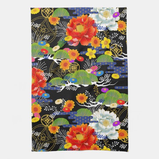 japanischer Jugendstil Geschirrtuch (Vertikal)