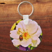 Japanischer Käfer auf White Rose Schlüsselanhänger (Vorderseite)