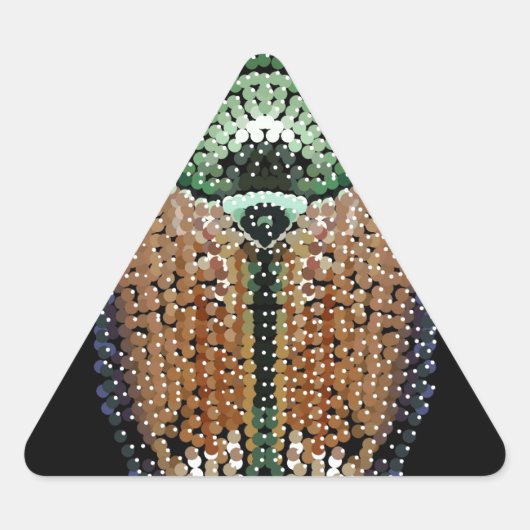 Japanischer Käfer Dreieckiger Aufkleber (Vorderseite)