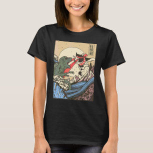 Japanischer Kaiju-Kampfstil Katze gegen Monster au T-Shirt