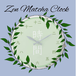 Japanischer Kanji Zen Matcha runde Wanduhr