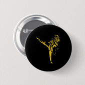Japanischer Karate - Löwenkämpfer Button (Vorne & Hinten)