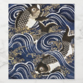 Japanischer Karpfen Label Set Weinetikett (Einzelnes Label)