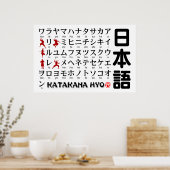 Japanischer Katakana-Tisch (Ninja) Poster (Küche)