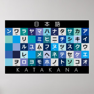 Japanischer Katakana-Tisch Poster