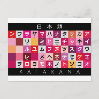 Japanischer Katakana-Tisch Postkarte