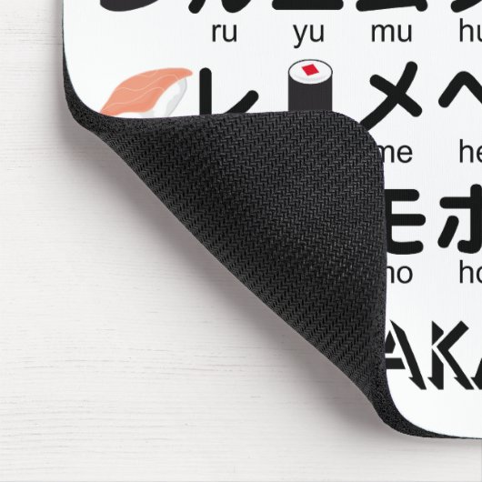 Japanischer Katakana-Tisch (Sushi) Mousepad (Ecke)