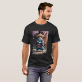 Japanischer Katzen-Samurai-Katze T-Shirt (Vorne ganz)
