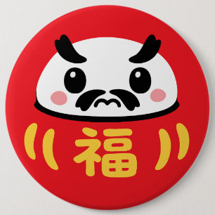 Japanischer Kawaii-Daruma Button