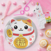 Japanischer Kawaii Daruma Maneki Pappteller (Party)