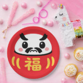 Japanischer Kawaii Daruma Pappteller (Party)
