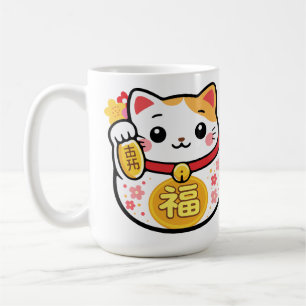 Japanischer Kawaii-Daruma-Tanuki-Maneki Kaffeetasse