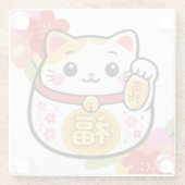 Japanischer Kawaii Maneki Glasuntersetzer (Rückseite)