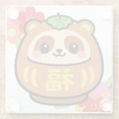 Japanischer Kawaii Tanuki Glasuntersetzer (Rückseite)