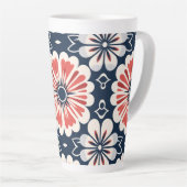 Japanischer Kimono Floral Design Tall Coffee Cup Milchtasse (Rechte Ecke)