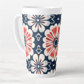Japanischer Kimono Floral Design Tall Coffee Cup Milchtasse (Linke Ecke)
