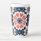 Japanischer Kimono Floral Design Tall Coffee Cup Milchtasse (Vorderseite)
