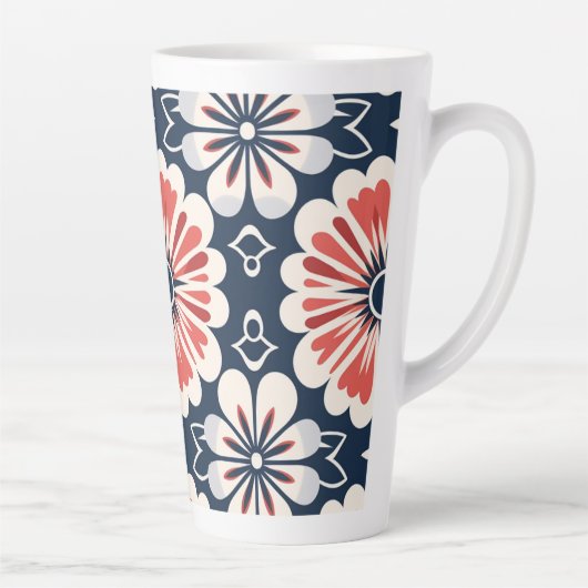 Japanischer Kimono Floral Design Tall Coffee Cup Milchtasse (Rechts)