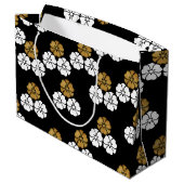 Japanischer Kimono Muster Geschenktasche Große Geschenktüte (Rückseite Schrägansicht)