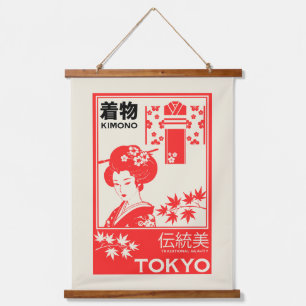 Japanischer Kimono Retro-Modekunst Wandteppich Mit Holzrahmen