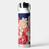 Japanischer KIMONO Stoff, Blume Trinkflasche (Vorderseite)