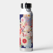 Japanischer KIMONO Stoff, Blume Trinkflasche (Links)