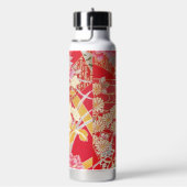 Japanischer KIMONO-Stoff, Blumenmuster Trinkflasche (rechts)
